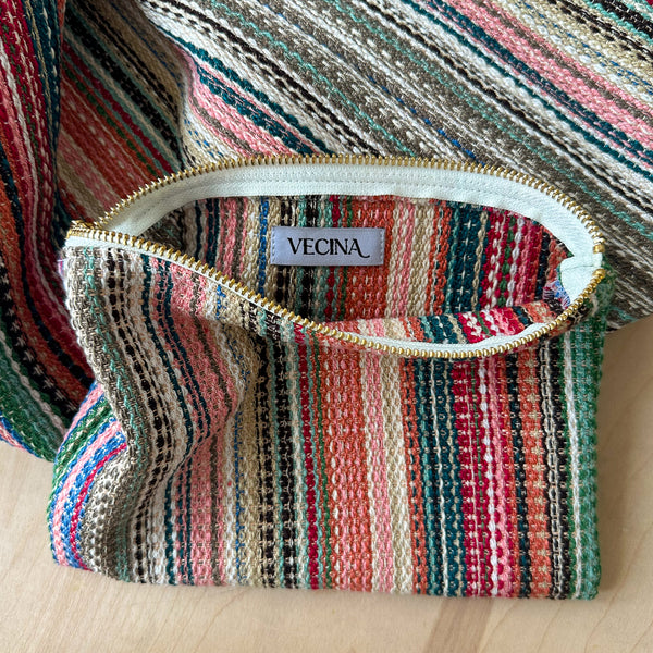 Multi-Stripe Zipper Pouch – Vecina